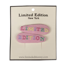 Load image into Gallery viewer, Limited Edition Embroidered Logo Snap Clip Set - Pale Pink