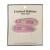 Limited Edition Embroidered Logo Snap Clip Set - Pale Pink