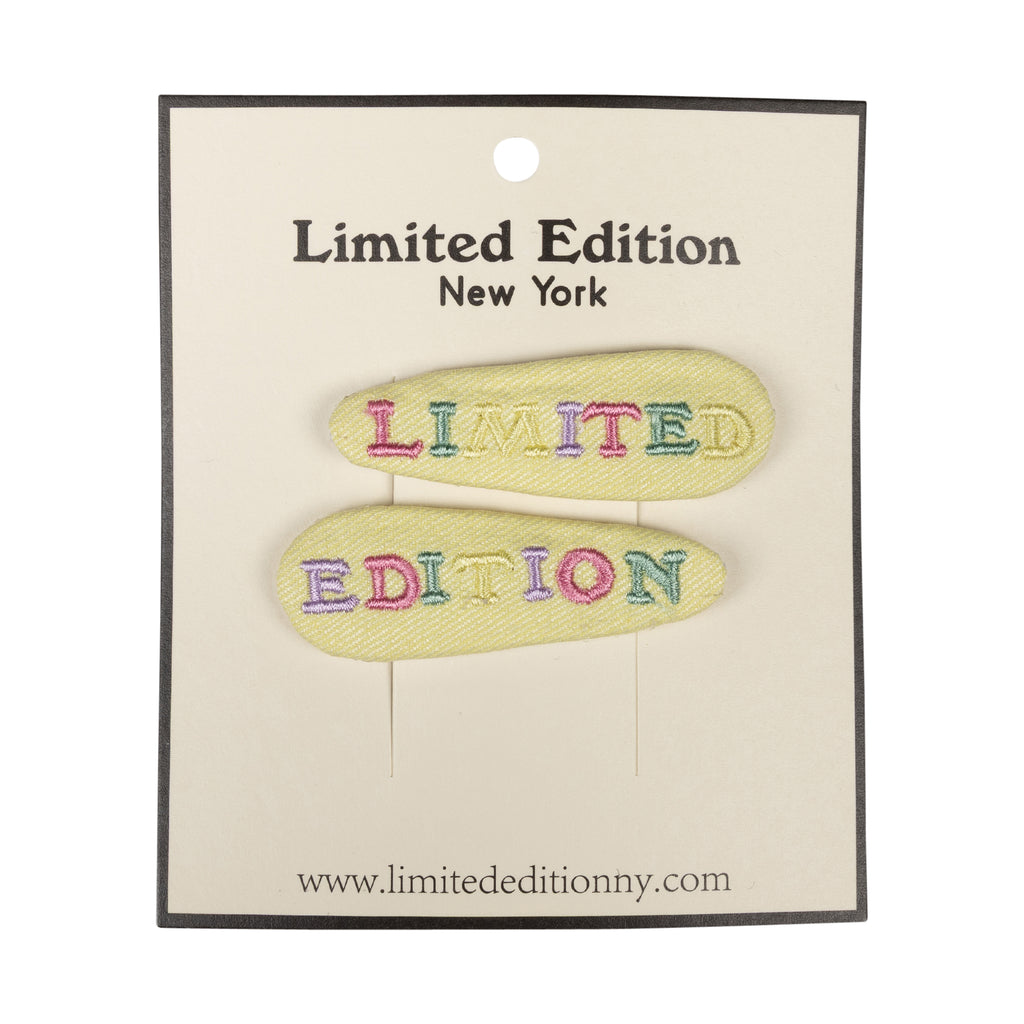Limited Edition Embroidered Logo Snap Clip Set - Yellow