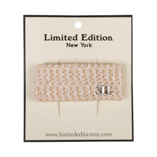 Limited Edition Crochet Raffia Hair Clip - Pale Beige
