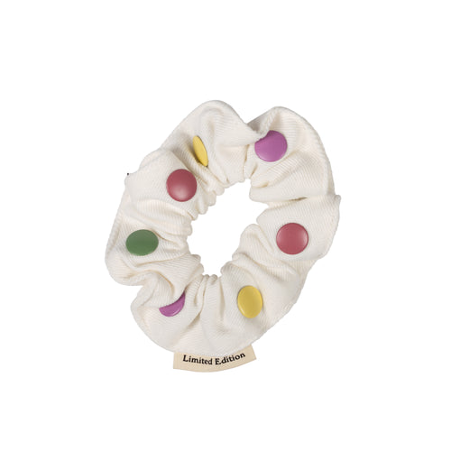 Limited Edition Denim Snap Scrunchie - White