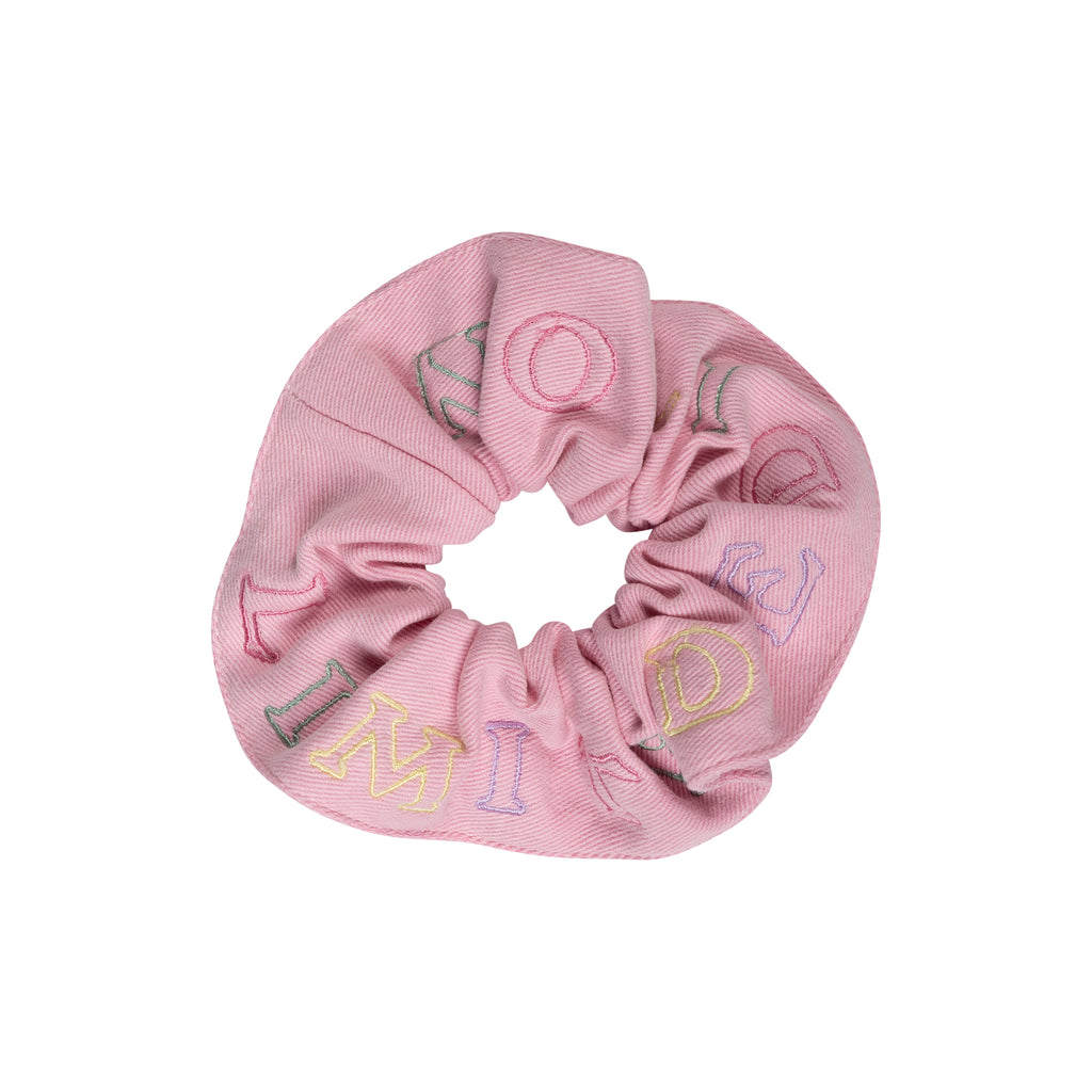 Limited Edition Embroidered Logo Scrunchie - Pale Pink