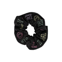Load image into Gallery viewer, Limited Edition Embroidered Logo Scrunchie - Black Denim
