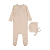 Mema Knits Pointelle Footie And Bonnet - Light Pink