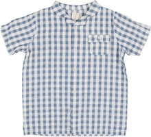 Load image into Gallery viewer, Lil Legs Gingham Collar Shirt - Bright Blue