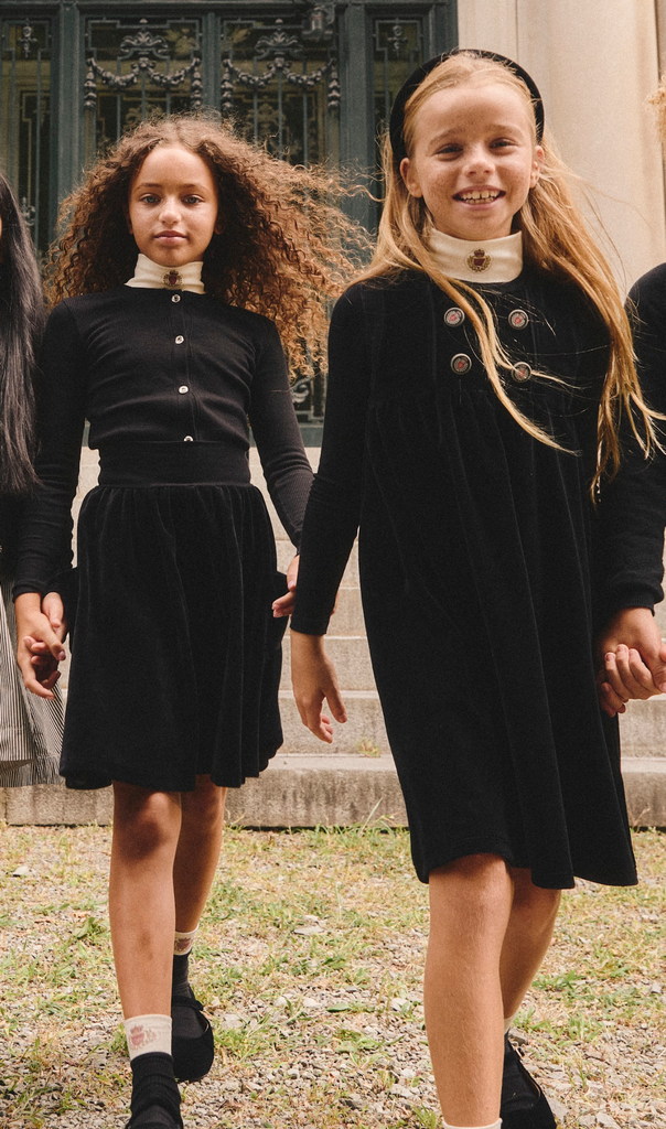 Little Parni Kids Velour Short Jumper K439 Black Moonlight Layette