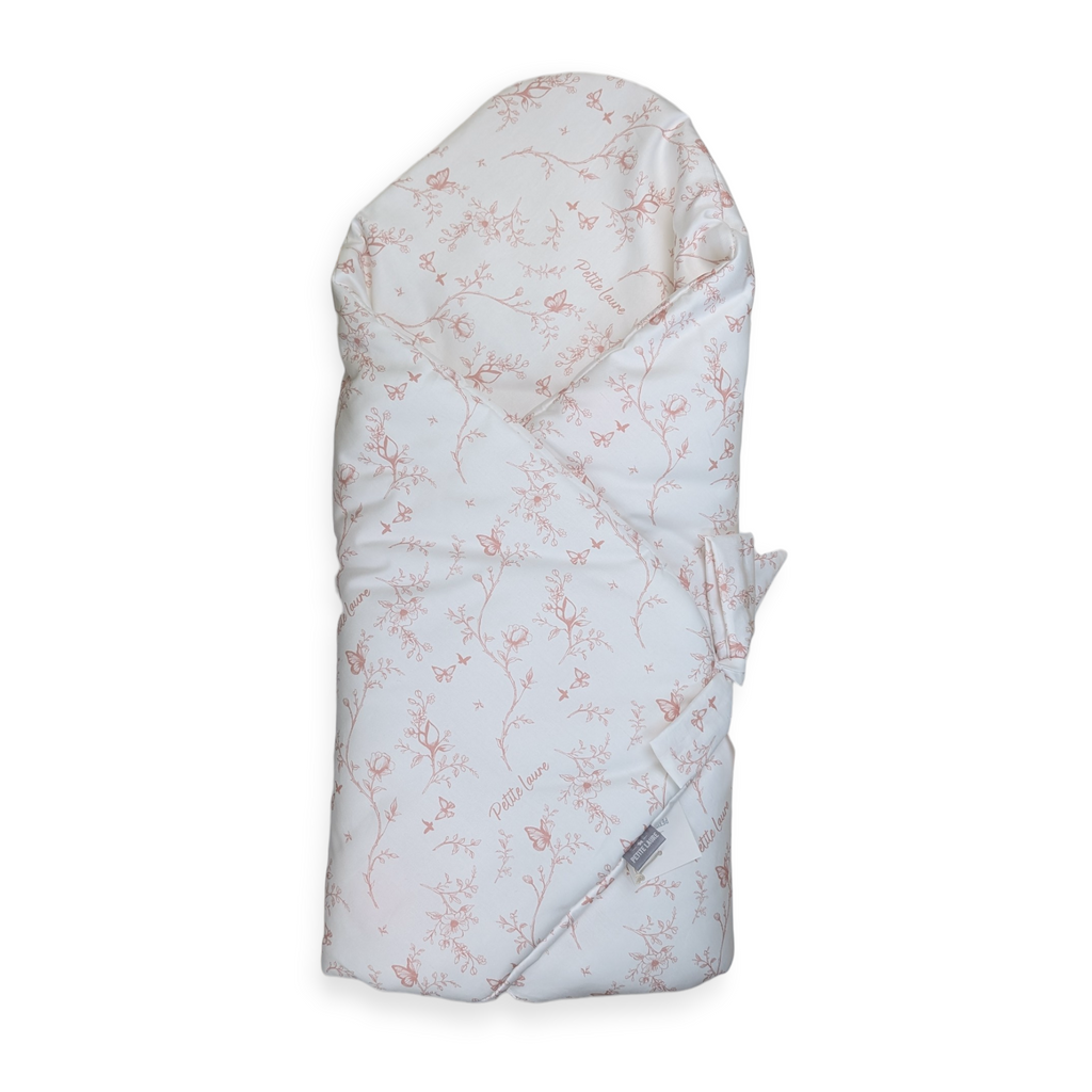 Petite Laure Secret Garden Baby Wrap With Bow  - Dusty Pink