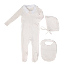 Load image into Gallery viewer, Little Parni Pointelle Footie, Bonnet And Bib (K656) - Pink
