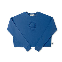 Load image into Gallery viewer, Birnham On The Sea Teen Cropped Logo Tee - English Blue