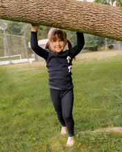 Load image into Gallery viewer, Little Label Girls Black Weekend Wrap Pajama Bows