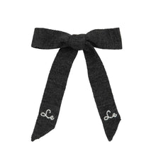 Load image into Gallery viewer, Le Enfant Soft Knit Embroidered Bow - Grey