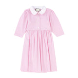 Elle Rae Pinstripe Pink Dress (3/4 Sleeve)