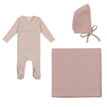 Load image into Gallery viewer, Lil Legs Heather Stripe Layette Set -Lilac