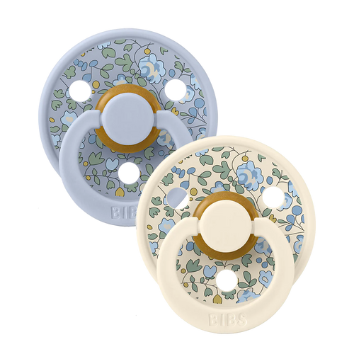 Bibs Pacifier De Lux Liberty Natural Rubber 2 Pk Eloise Baby Blue Mix One Size