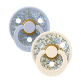 Bibs Pacifier De Lux Liberty Natural Rubber 2 Pk Eloise Baby Blue Mix One Size