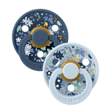 Bibs Pacifier De Lux Liberty Natural Rubber 2 Pk Chamomile Lawn Baby Blue Mix One Size