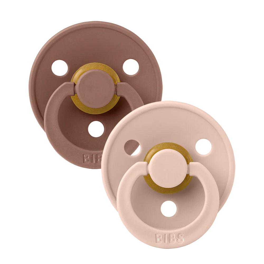 Bibs Pacifier Latex 2 Pack Woodchuck/Blush Size 1 - 0-6 Months