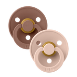 Bibs Pacifier Latex 2 Pack Woodchuck/Blush Size 1 - 0-6 Months