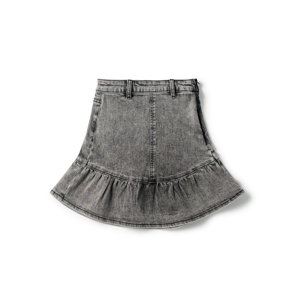Birnham On The Sea Ruffle Skirt - Black Wash