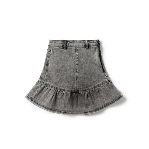 Birnham On The Sea Ruffle Skirt - Black Wash
