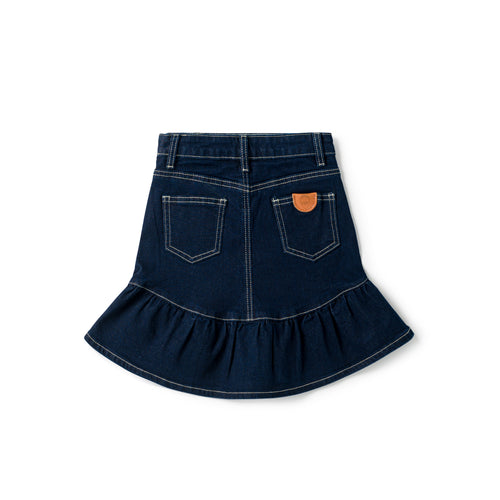 Birnham On The Sea Ruffle Skirt - Indigo