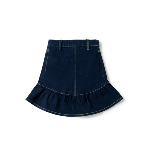 Birnham On The Sea Ruffle Skirt - Indigo
