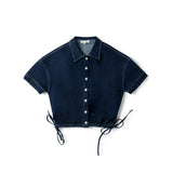 Birnham On The Sea Teen Drawstring Top - Indigo