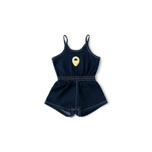 Load image into Gallery viewer, Birnham On The Sea Girls Gathered Romper - Indigo