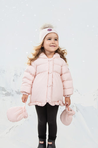 Ellabee Flore Enfant Fur Down Jacket - Baby Pink