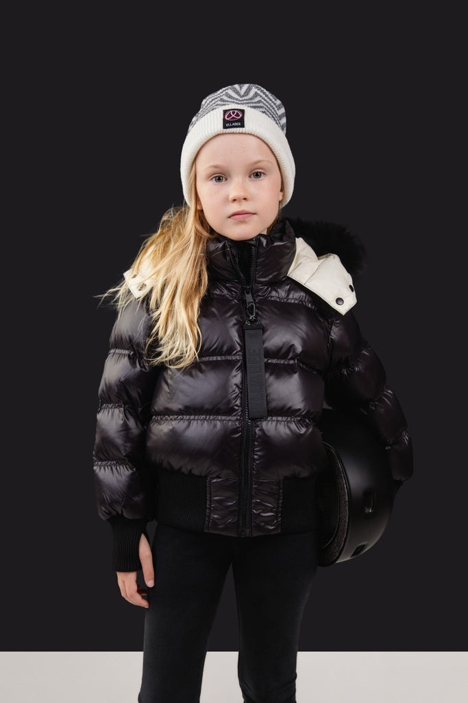 Ellabee Chevron Beanie - Black/White