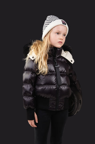 Ellabee Chevron Beanie - Black/White