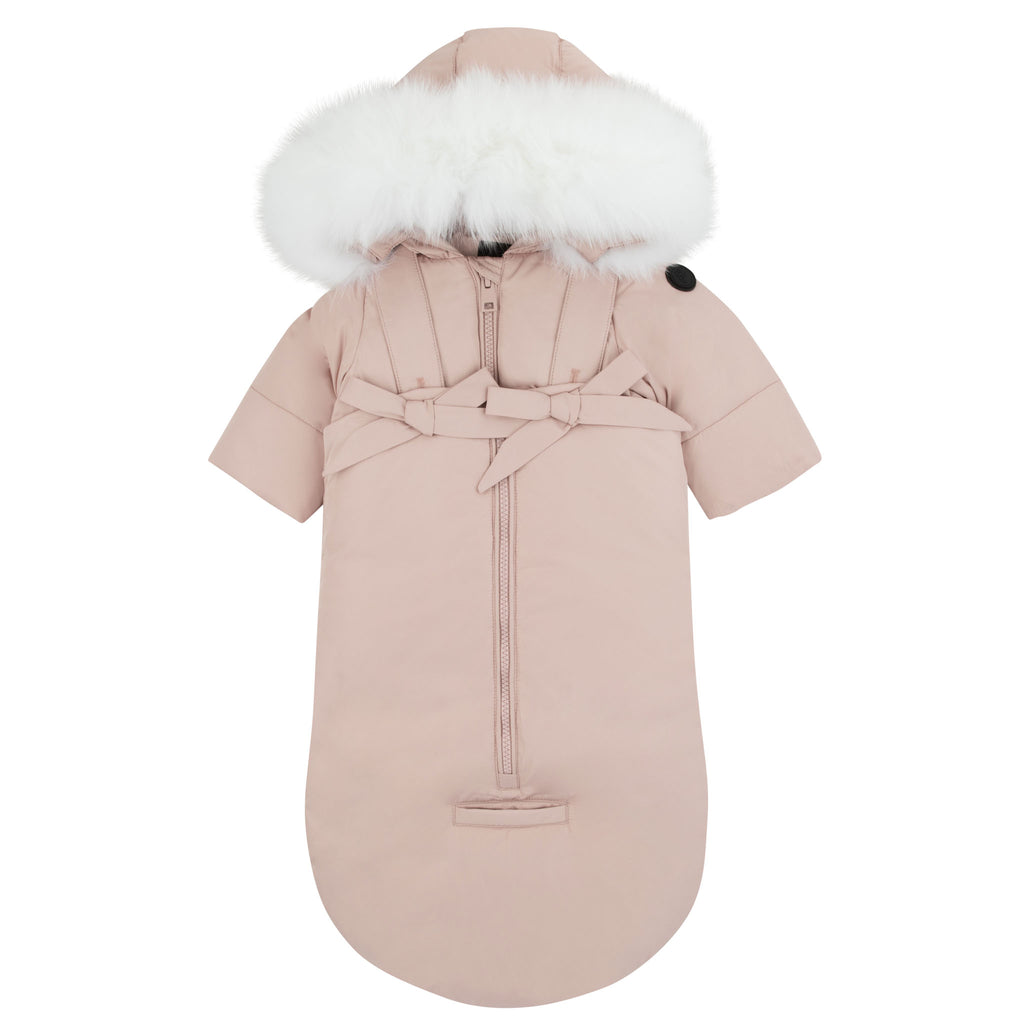 Pramie Snowsuit With Bows - Mauve