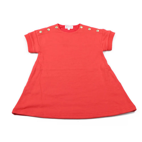 Bopop Snap SS Dress - Coral