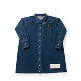 Birnham On The Sea Pleat Detail Shirt Dress - Dark Denim