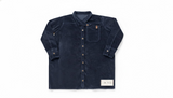 Birnham On The Sea Pleat Detail Shirt Dress - Navy Corduroy