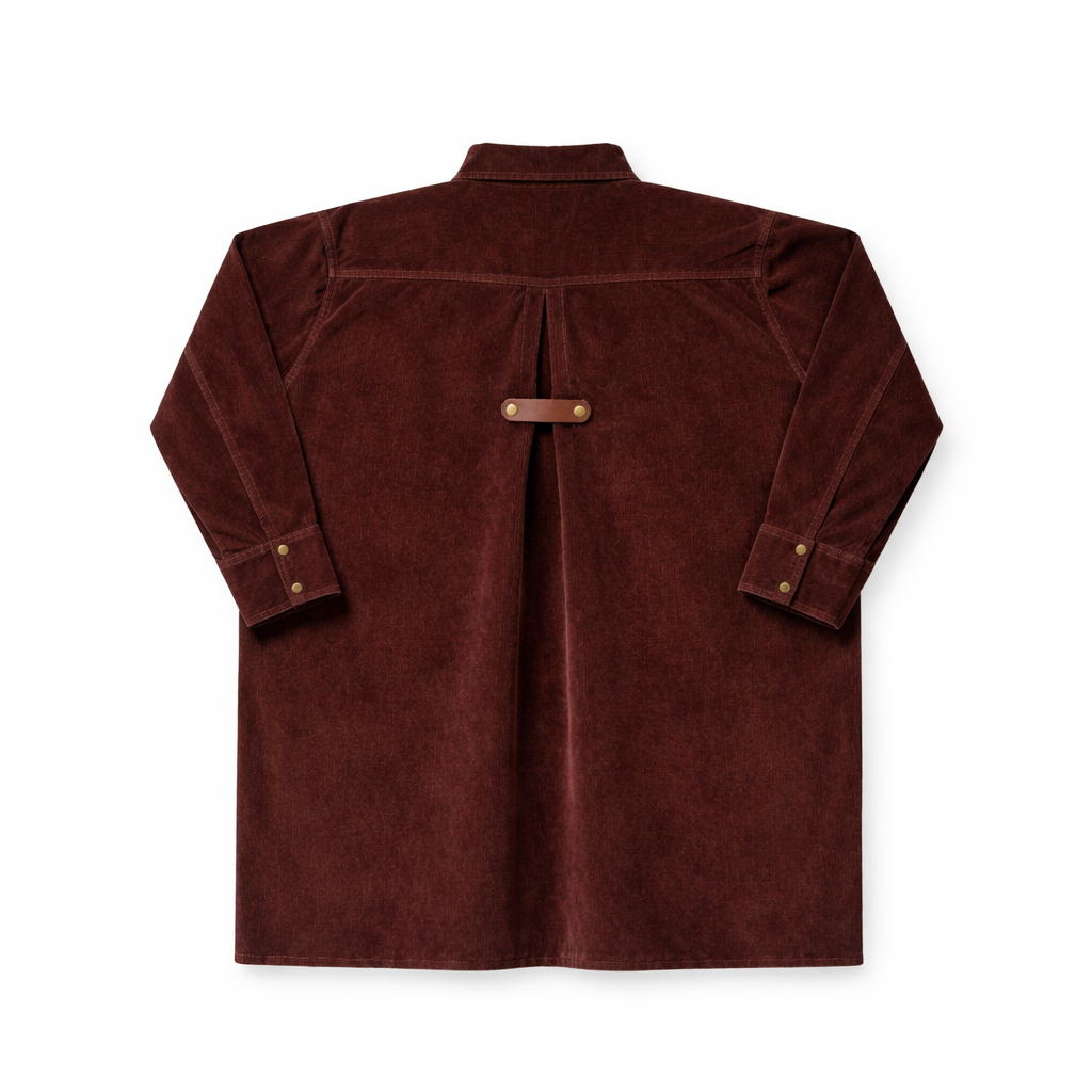 Birnham On The Sea Pleat Detail Shirt Dress - Brick Corduroy