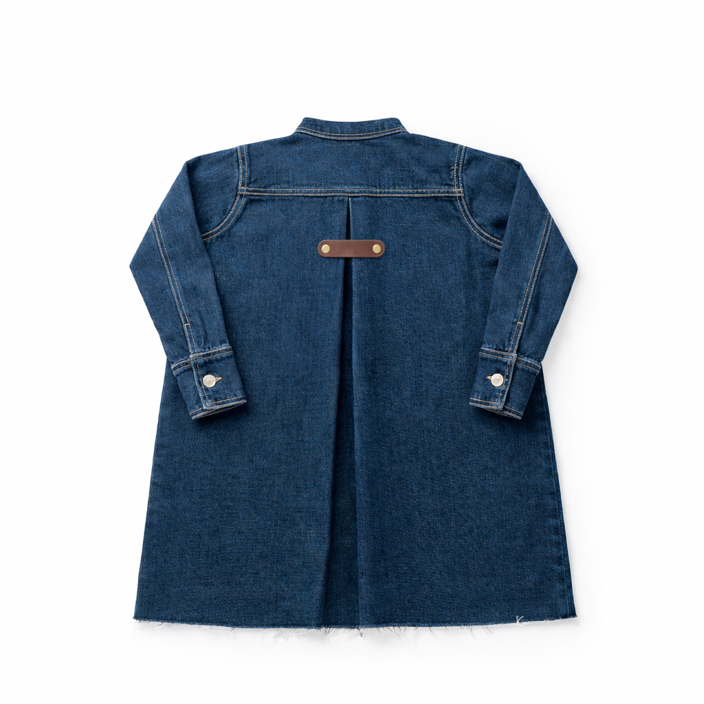 Birnham On The Sea Pleat Detail Shirt Dress - Dark Denim
