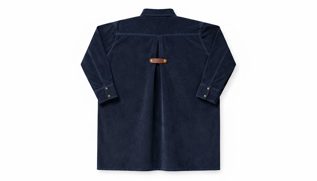 Birnham On The Sea Pleat Detail Shirt Dress - Navy Corduroy