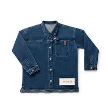 Load image into Gallery viewer, Birnham On The Sea Boy Crossover Collar Shirt - Dark Denim