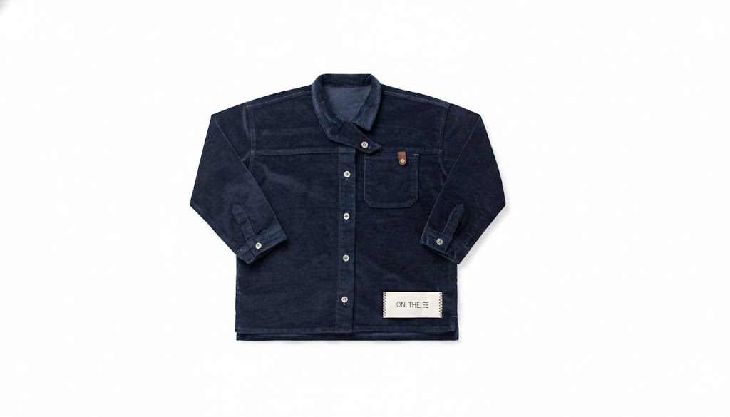 Birnham On The Sea Boy Crossover Collar Shirt - Navy Corduroy