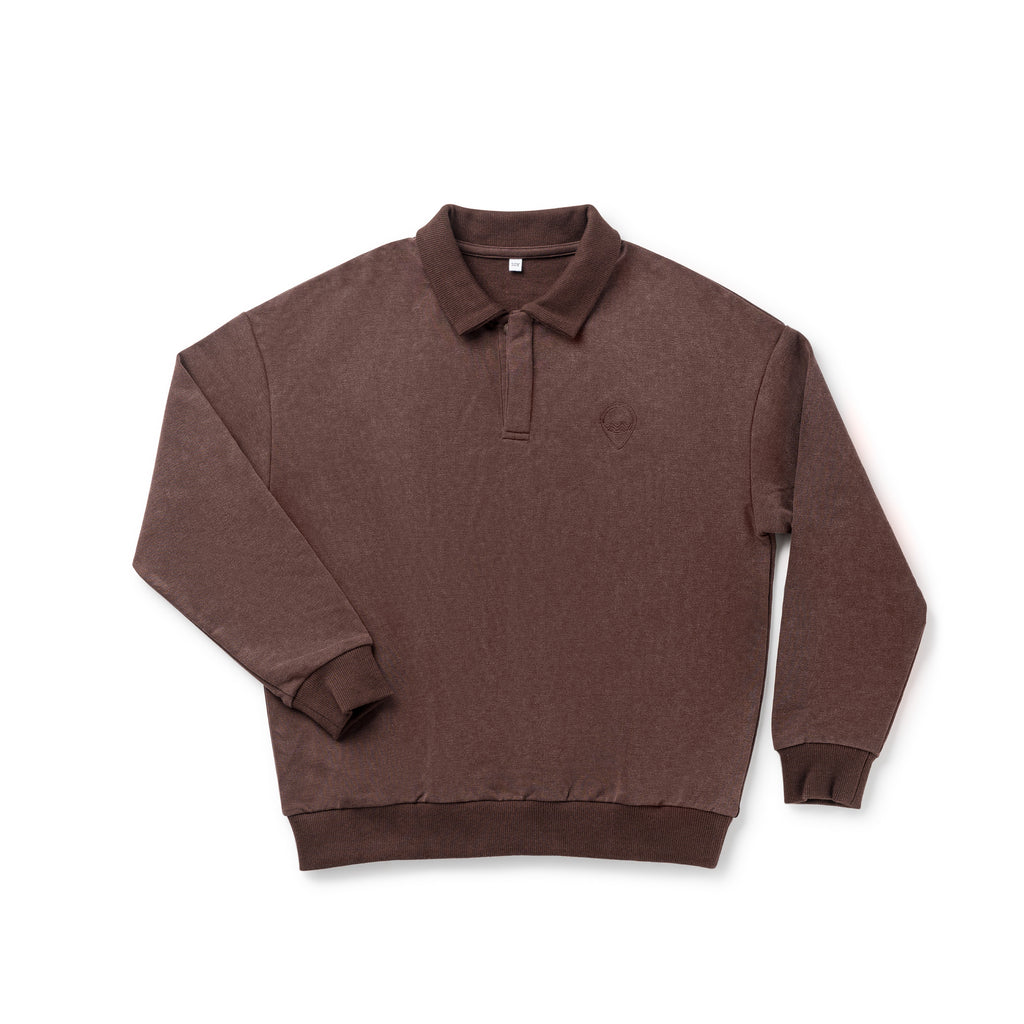 Birnham On The Sea Boy Sweatshirt Polo - Brown Wash