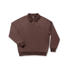 Load image into Gallery viewer, Birnham On The Sea Boy Sweatshirt Polo - Brown Wash