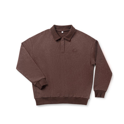Birnham On The Sea Boy Sweatshirt Polo - Brown Wash