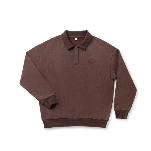 Birnham On The Sea Boy Sweatshirt Polo - Brown Wash
