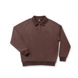 Birnham On The Sea Boy Sweatshirt Polo - Brown Wash