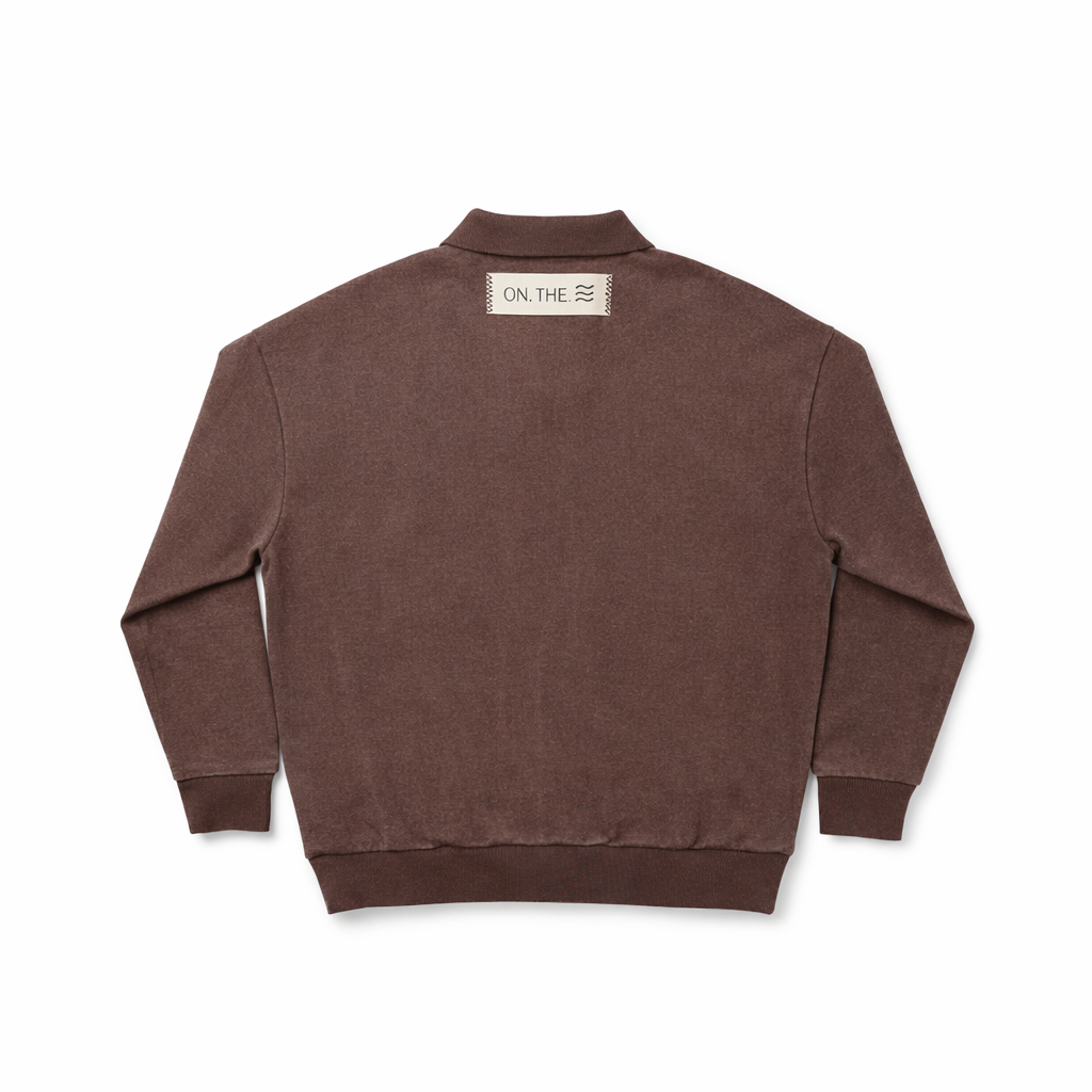 Birnham On The Sea Boy Sweatshirt Polo - Brown Wash