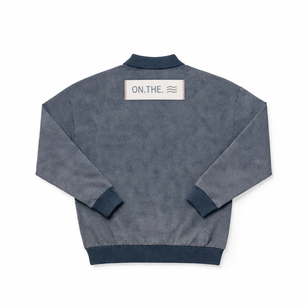 Birnham On The Sea Boy Sweatshirt Polo - Navy Wash