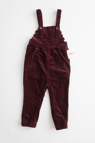 Birnham On The Sea Scalloped Girls Overall - Brick Corduroy
