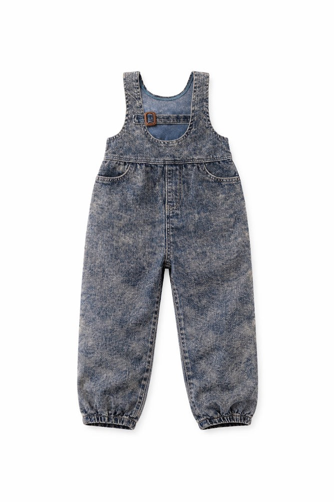 Birnham On The Sea Corduroy Buckle Romper - Navy Wash