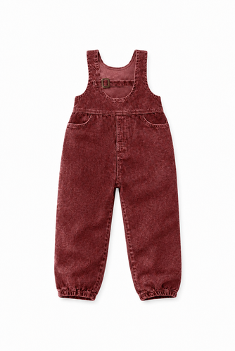 Birnham On The Sea Corduroy Buckle Romper - Red Wash